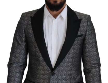 Dolce & Gabbana - Elegant Silver Patterned Slim Fit Suit