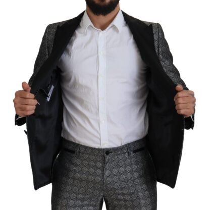 Dolce & Gabbana - Elegant Silver Patterned Slim Fit Suit