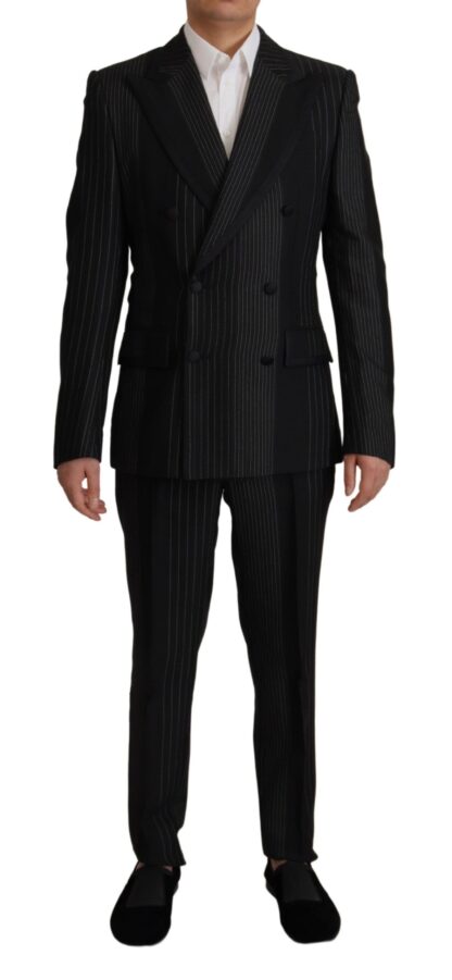 Dolce & Gabbana - Elegant Black Striped Slim Fit Two-Piece Suit