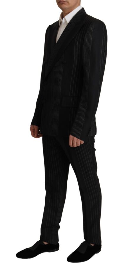 Dolce & Gabbana - Elegant Black Striped Slim Fit Two-Piece Suit