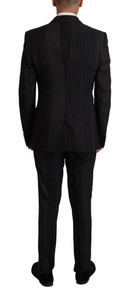 Dolce & Gabbana - Elegant Black Striped Slim Fit Two-Piece Suit