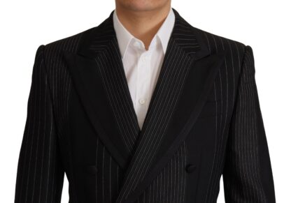 Dolce & Gabbana - Elegant Black Striped Slim Fit Two-Piece Suit