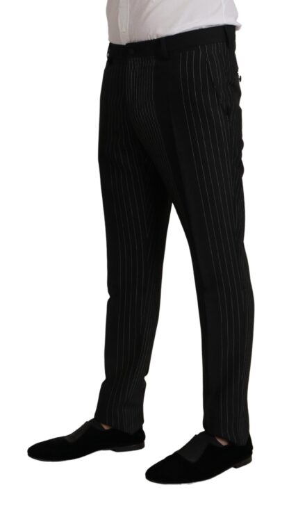 Dolce & Gabbana - Elegant Black Striped Slim Fit Two-Piece Suit