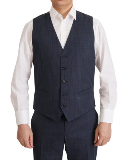 Dolce & Gabbana - Elegant Dark Blue Cotton Three Piece Martini Suit