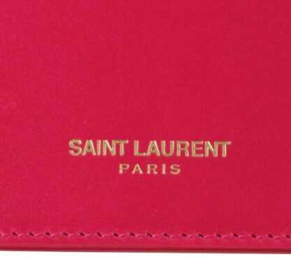 Saint Laurent - Saint Laurent Paris Fuchsia Leather Card Holder