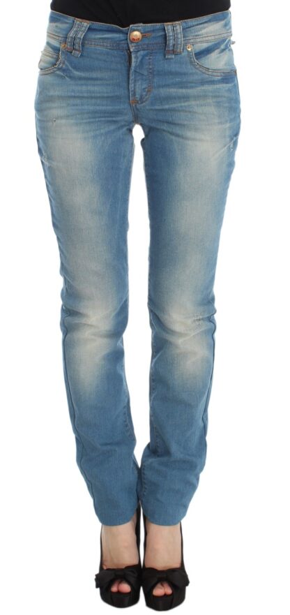 John Galliano - Sleek Blue Slim Fit Designer Jeans