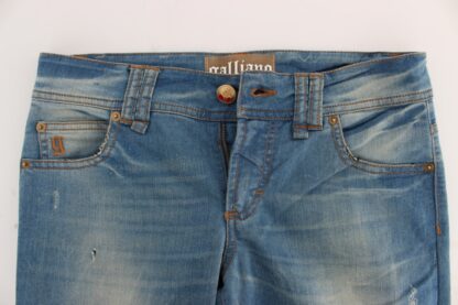 John Galliano - Sleek Blue Slim Fit Designer Jeans