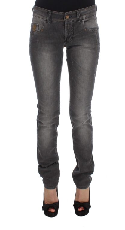 John Galliano - Elegant Slim Fit Gray Wash Jeans