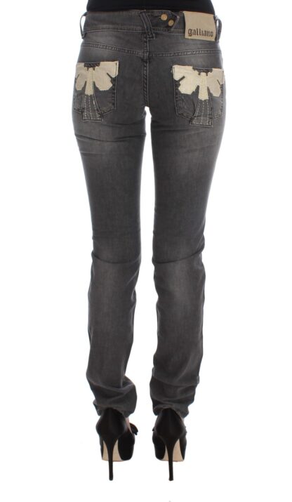 John Galliano - Elegant Slim Fit Gray Wash Jeans