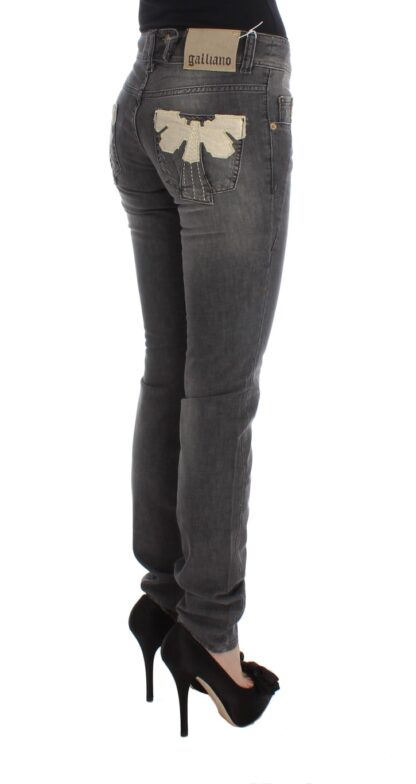 John Galliano - Elegant Slim Fit Gray Wash Jeans