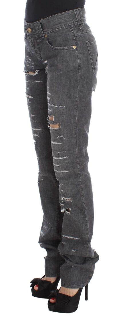 John Galliano - Chic Gray Wash Straight Fit Jeans