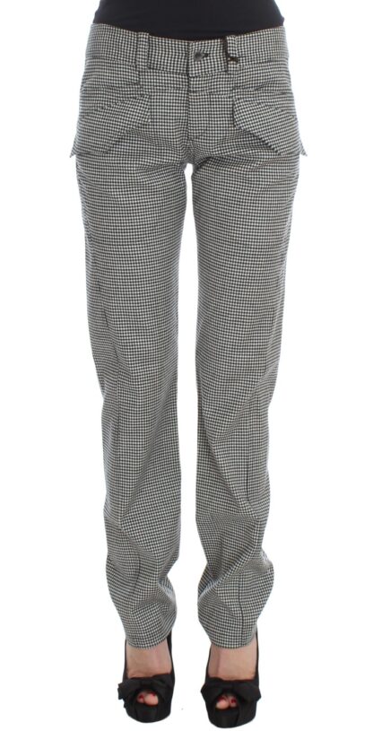 Ermanno Scervino - Chic Checkered Black & White Regular Fit Pants