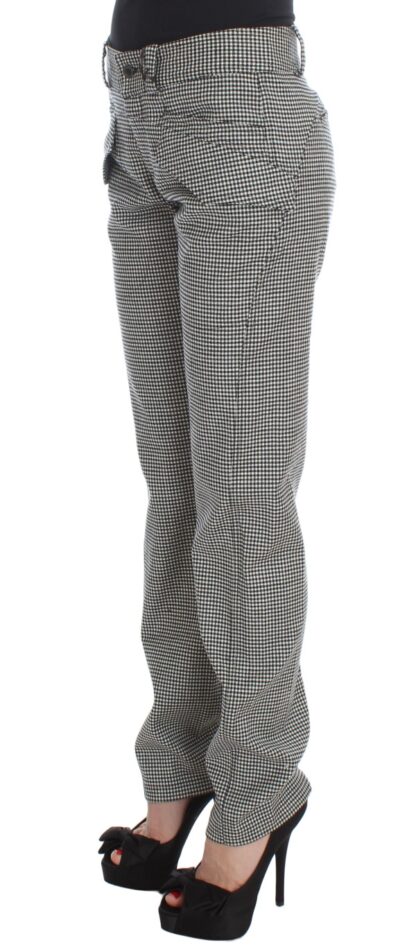 Ermanno Scervino - Chic Checkered Black & White Regular Fit Pants