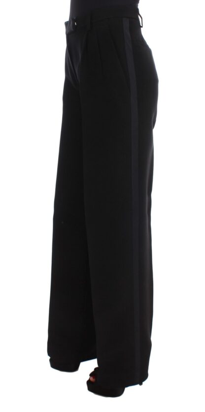 Ermanno Scervino - Chic Black Wide Leg Silk Blend Jeans