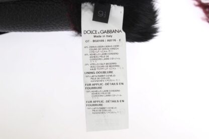 Dolce & Gabbana - Elegant Black & Bordeaux Leather Gloves