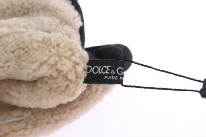 Dolce & Gabbana - Elegant Studded Gray Wool Shearling Gloves