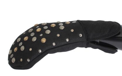 Dolce & Gabbana - Elegant Studded Gray Wool Gloves