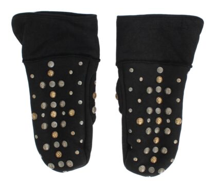 Dolce & Gabbana - Elegant Studded Gray Wool Gloves