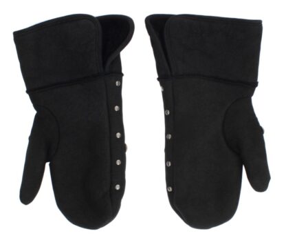 Dolce & Gabbana - Elegant Studded Gray Wool Gloves