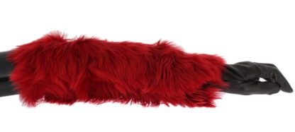 Dolce & Gabbana - Elegant Red Leather Elbow Long Gloves