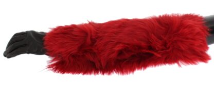 Dolce & Gabbana - Elegant Red Leather Elbow Long Gloves