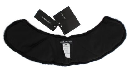 Dolce & Gabbana - Elegant Black Mink Fur Shoulder Wrap Scarf