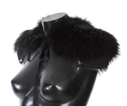 Dolce & Gabbana - Black Fox Fur Chic Shoulder Wrap