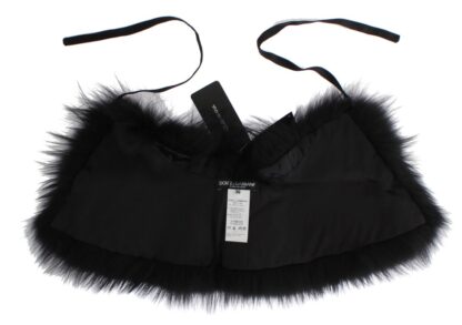 Dolce & Gabbana - Black Fox Fur Chic Shoulder Wrap