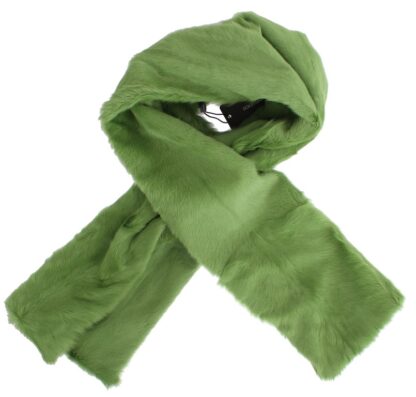 Dolce & Gabbana - Elegant Green Fur Shoulder Wrap Scarf