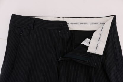 Dolce & Gabbana - Elegant Straight Fit Blue Striped Trousers