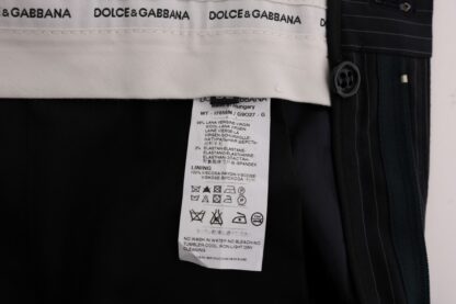 Dolce & Gabbana - Elegant Straight Fit Blue Striped Trousers