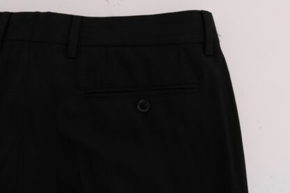 Dolce & Gabbana - Elegant Black Striped Straight Fit Dress Pants