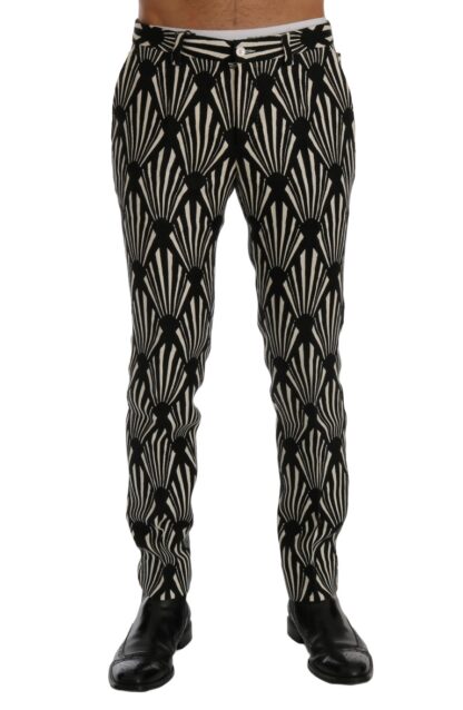 Dolce & Gabbana - Elegant Black and White Slim Fit Trousers