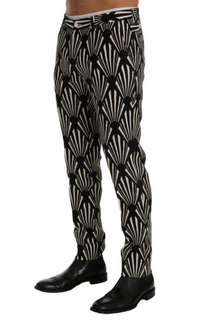 Dolce & Gabbana - Elegant Black and White Slim Fit Trousers