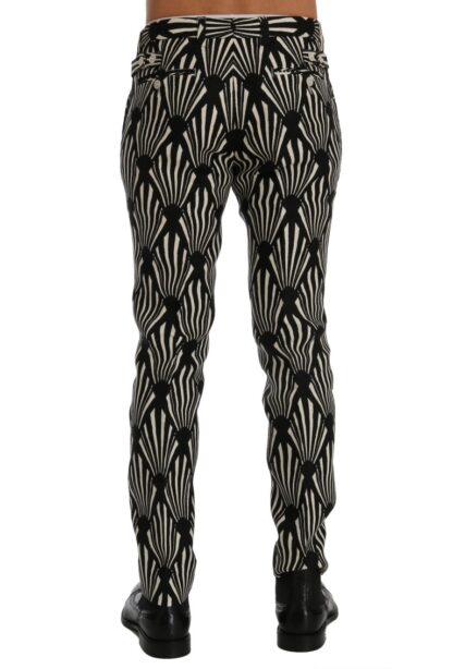 Dolce & Gabbana - Elegant Black and White Slim Fit Trousers