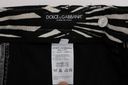 Dolce & Gabbana - Elegant Black and White Slim Fit Trousers