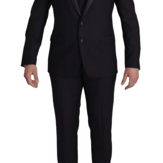 Dolce & Gabbana - Elegant Dark Blue Cotton Three Piece Martini Suit