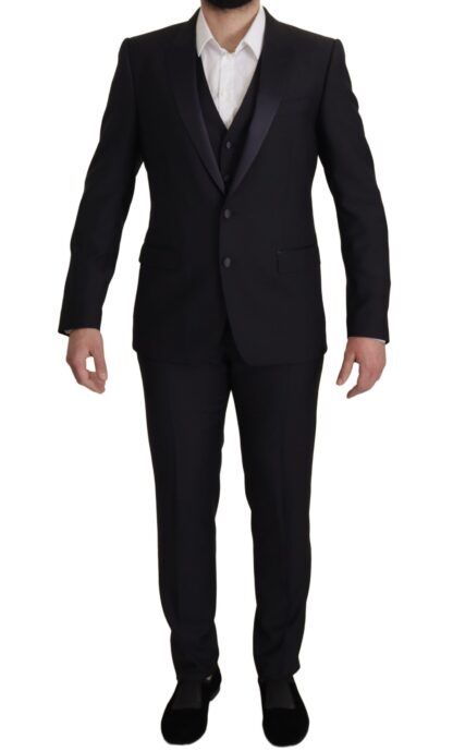 Dolce & Gabbana - Elegant Black Three-Piece Wool Blend Suit