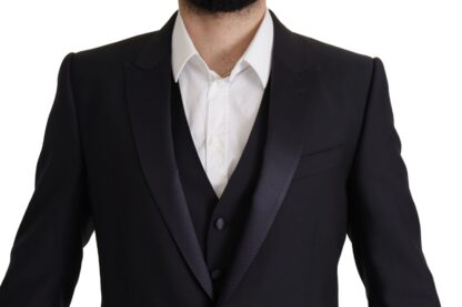 Dolce & Gabbana - Elegant Black Three-Piece Wool Blend Suit