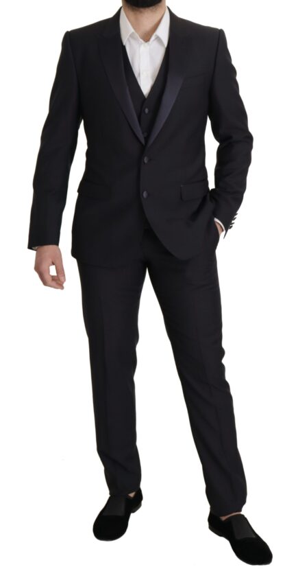 Dolce & Gabbana - Elegant Black Three-Piece Wool Blend Suit