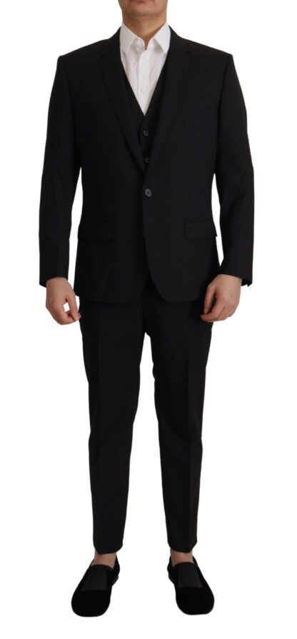 Dolce & Gabbana - Elegant Black Three Piece Wool Suit