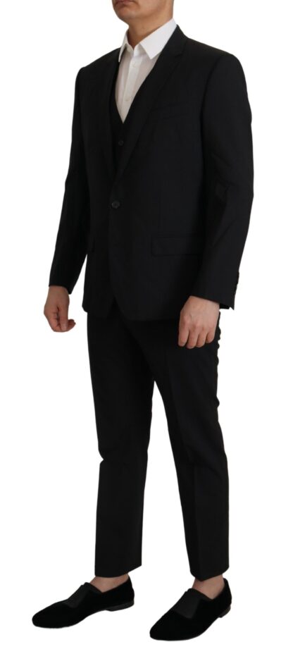 Dolce & Gabbana - Elegant Black Three Piece Wool Suit