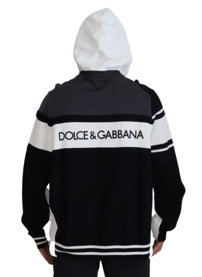 Dolce & Gabbana - Elegant Bicolor Wool-Blend Hooded Sweater