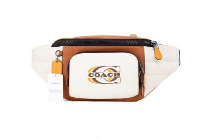 COACH - Track Chalk Sunset Quilted Smooth Leather Stamp Logo Belt Bag