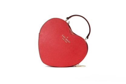 Kate Spade - Love Shack Candied Cherry Saffiano Top Handle Heart Crossbody Handbag Red