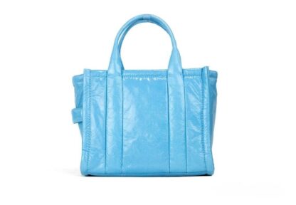 Marc Jacobs - The Shiny Crinkle Mini Tote Air Blue Leather Crossbody Handbag Purse