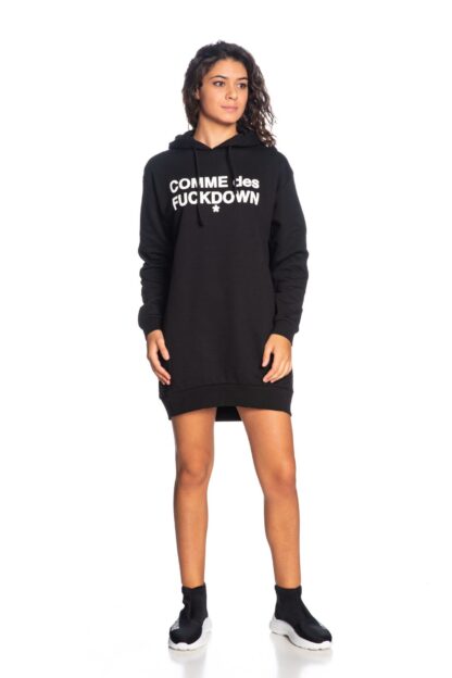 Comme Des Fuckdown - Chic Oversized Hooded Fleece Dress