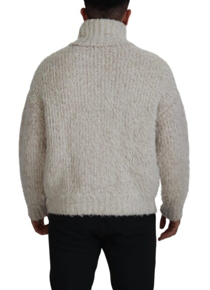 Dolce & Gabbana - Elegant Cream Turtleneck Wool Blend Sweater