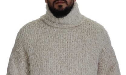 Dolce & Gabbana - Elegant Cream Turtleneck Wool Blend Sweater