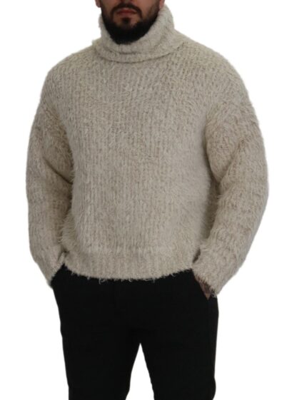 Dolce & Gabbana - Elegant Cream Turtleneck Wool Blend Sweater